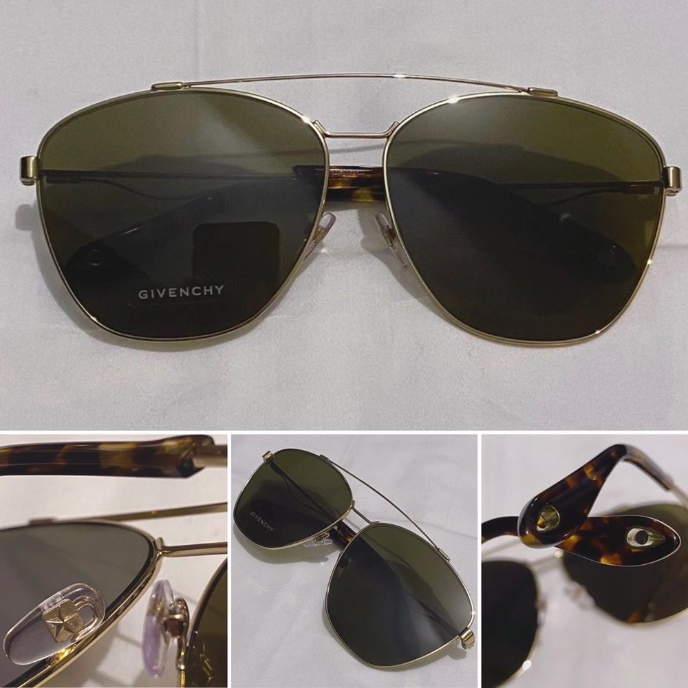 Givenchy Gold Aviator Sunglasses